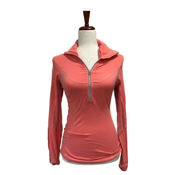 Lululemon Small / Extra Small Run Dash Pullover Half Zip Shirt Persimmon Pink - Picture 1 of 9